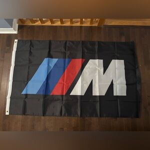 BMW Black Flag with Blue and Red Stripes
